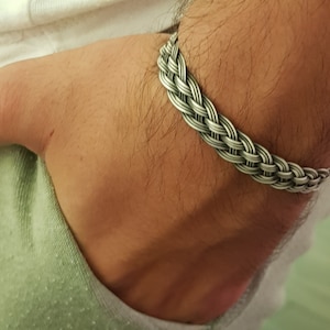 Handwoven 999 Silver Bracelet for Men: Turkish Knot Design