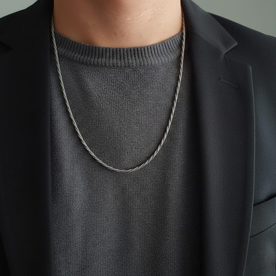 Handmade 999K Silver Chain Necklace: Kazaziye Braided Design - Etsy