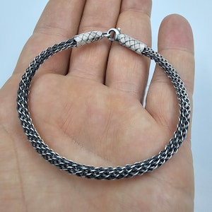 Handmade Mens 999K Silver Bracelet, Strong, Stylish, Woven Silver Design, Special Gift for Fathers