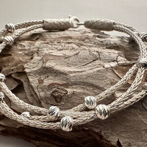 Pulsera de novia, cadena de plata tejida a mano para mujer, regalo personalizado, regalo para hija