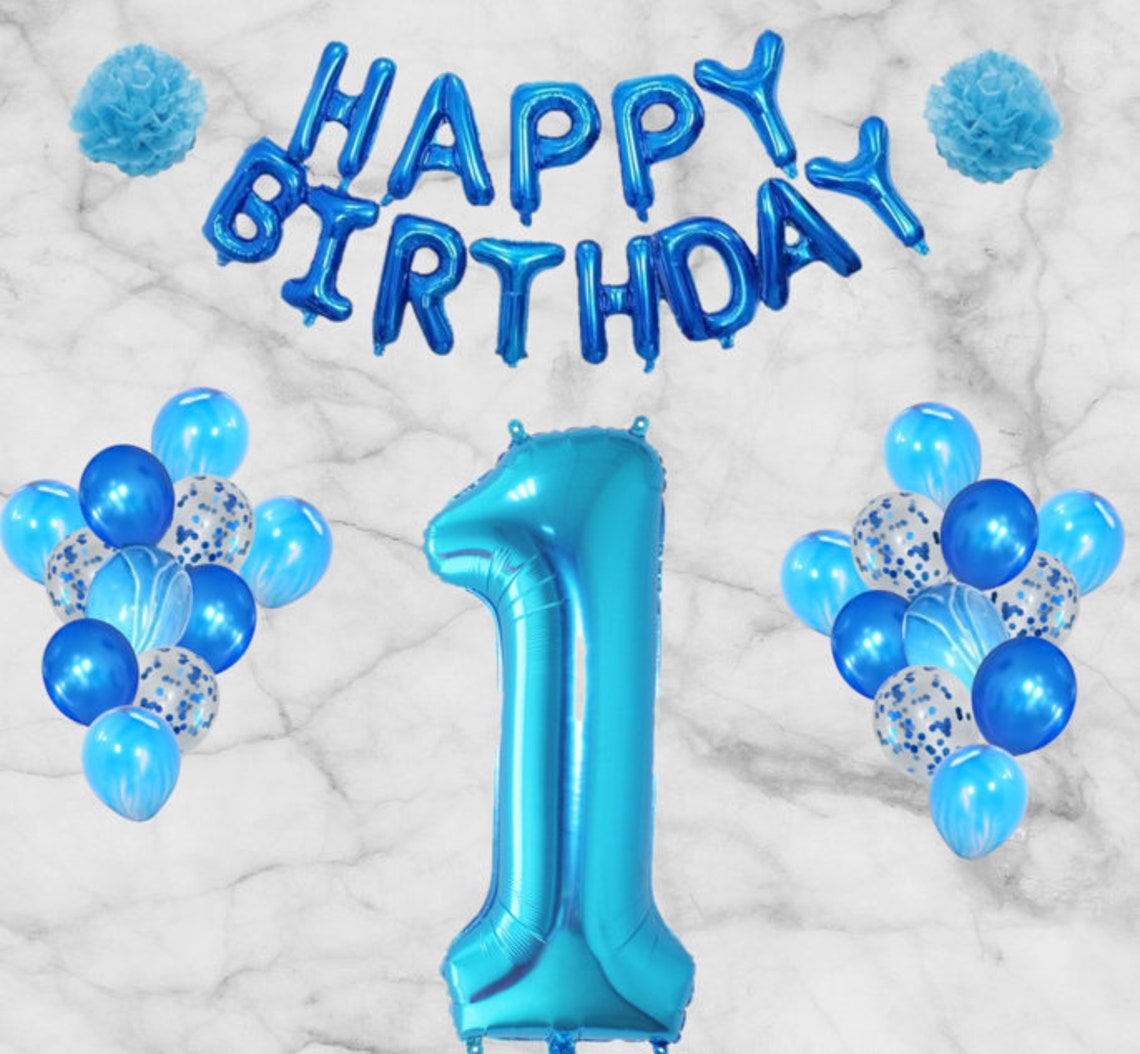 Choose Set 1birthday Number 1 Blue Pink First Birthday Foil | Etsy