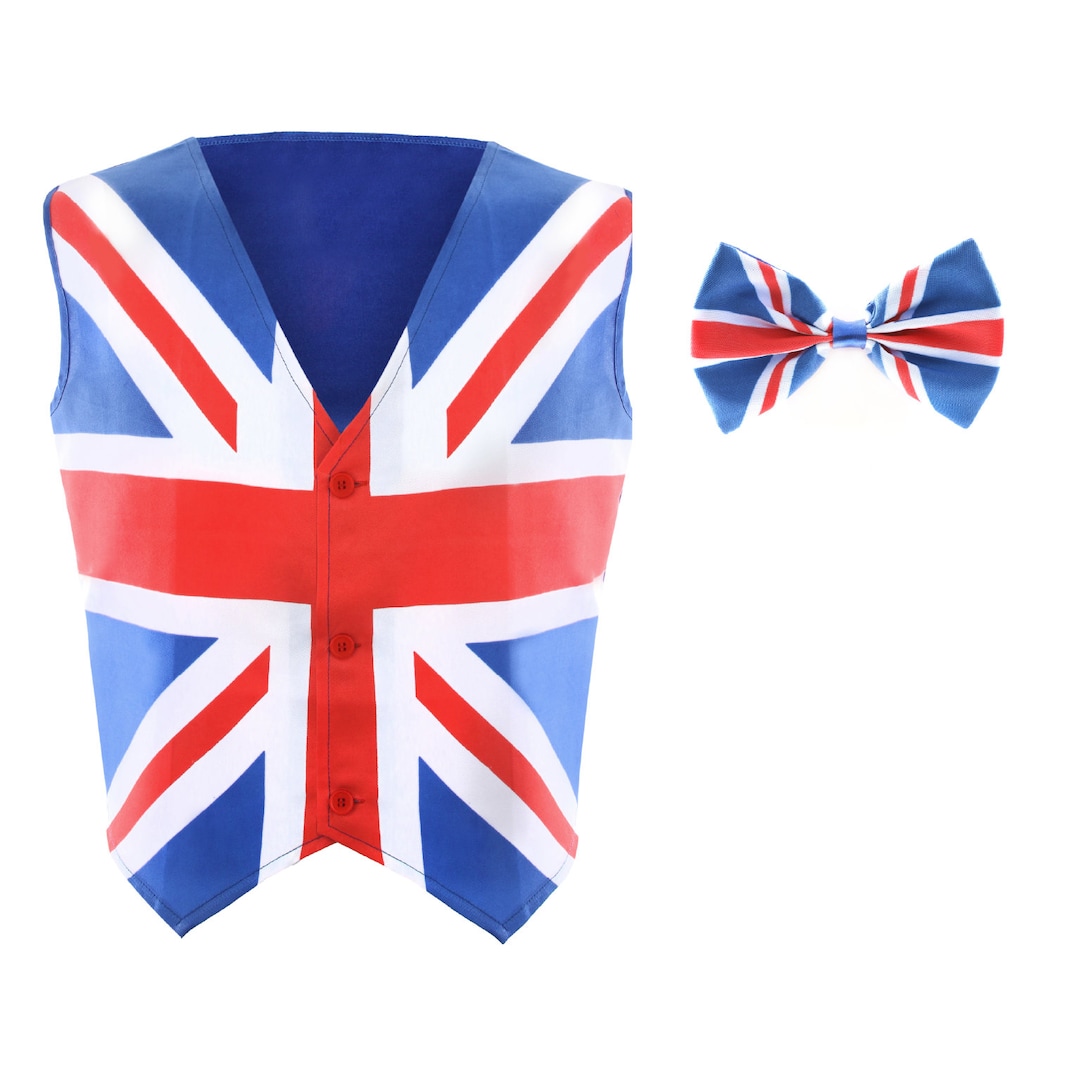 union jack cat bow tie