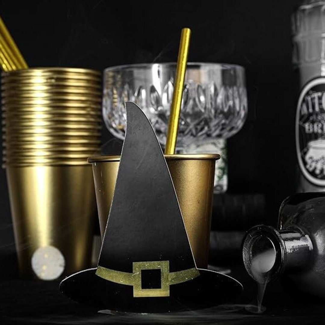 Pack of 10 Halloween Paper Cups Witch Hat DIY Wizard School - Etsy