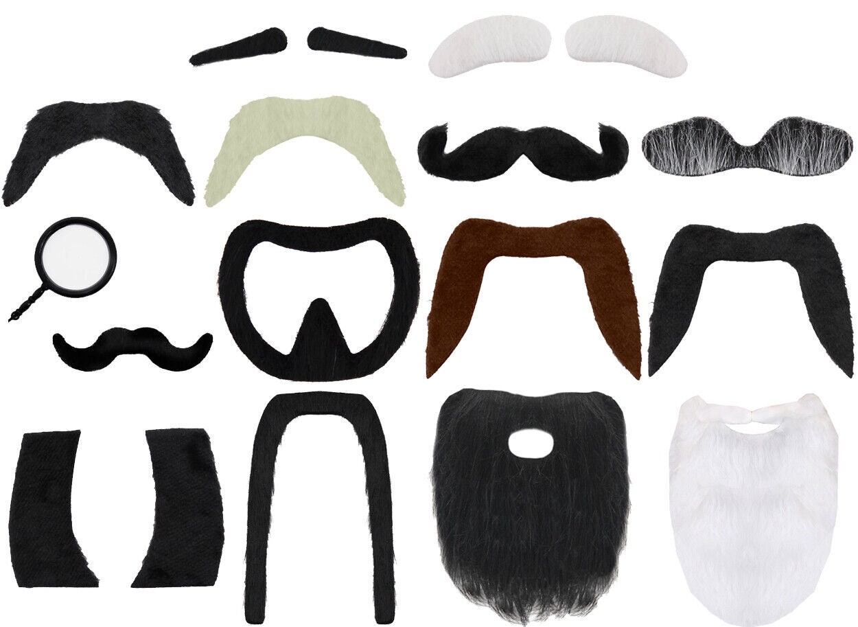 5pcs Pre-cut Gnome Beard Whiskers Fabric Faux Fur Moustache Assort Color  Craft Fur for Halloween Cosplay Santa Claus Decor Doll Hair DIY 