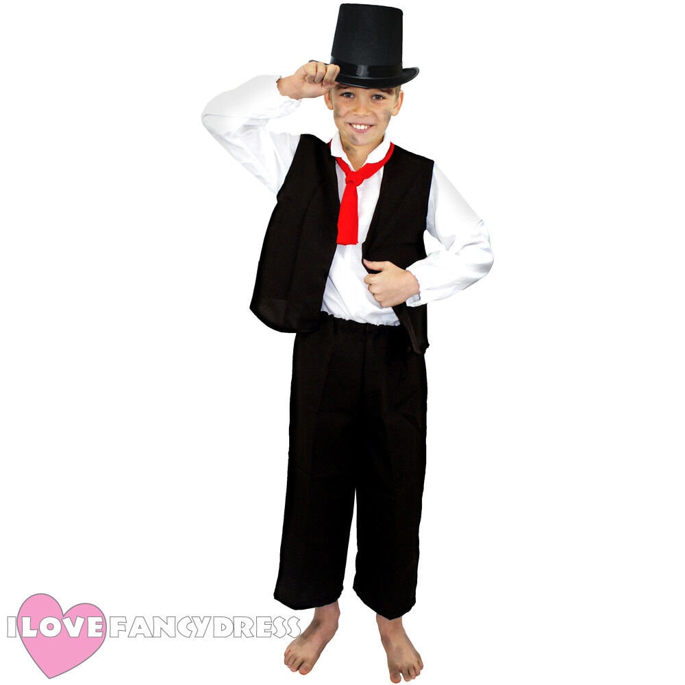 Boys Artful Dodger Costume Poor Victorian Fancy Dress Childrens