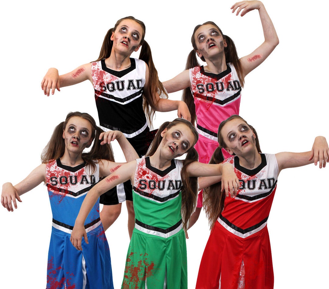 Girls Zombie Cheerleader Costume Kids Halloween Fancy Dress - Etsy UK