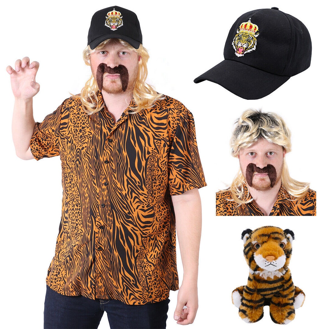 Tiger King Costume Adults Mens Joe Shirt Mullet Moustache Wig Etsy