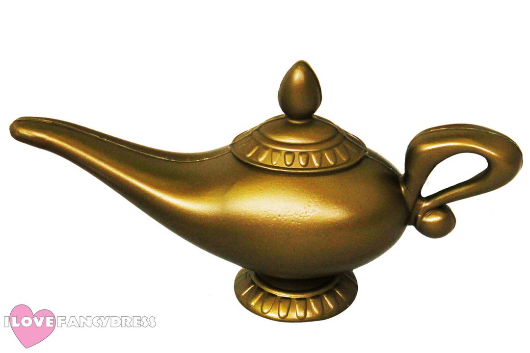 Magic Genie Lamp Plastic Gold Tea Pot Fancy Dress Panto Prop Costume