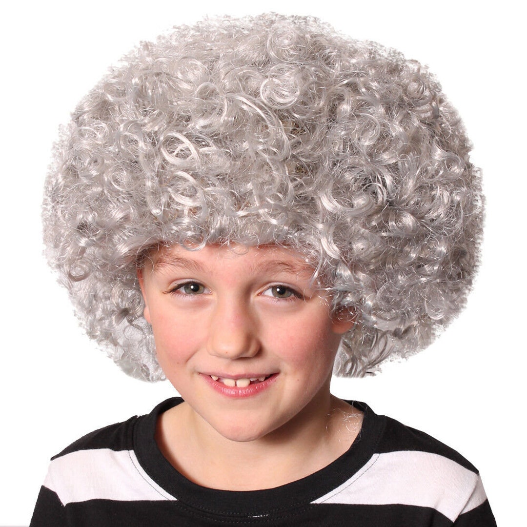 Childs Grey Afro Wig Gangster Granny Fancy Dress Costume Etsy