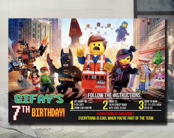 Invitation Anniversaire Lego Etsy