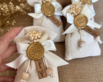 Scented Lavender Sachet Bags in Bulk  •  Sealed and Stamped Pouches  • Dried Flower Mini Bouquet Wedding Favors  •  Bridal Baby Showers