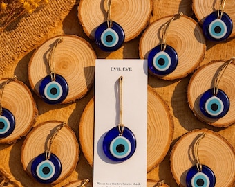 Blau Evil Eye Favors Charme • Dusche Andenken • Nazar, Schutz Talisman