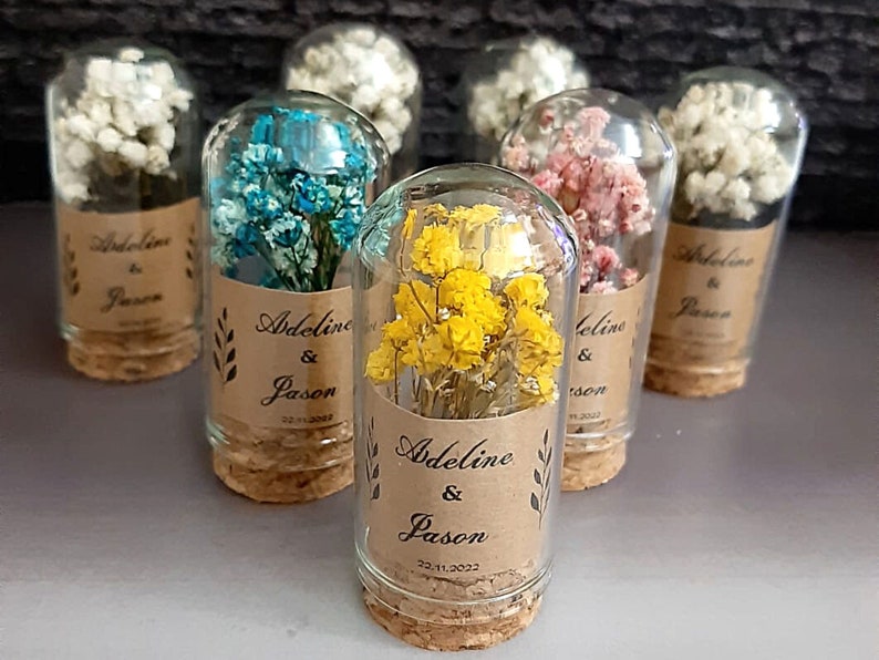 Personalized Dried Flower Favors Test Tube Gift Set For Guest Fall in Love Favours Party Return Gift Baby Bridal Shower, Christmas image 1