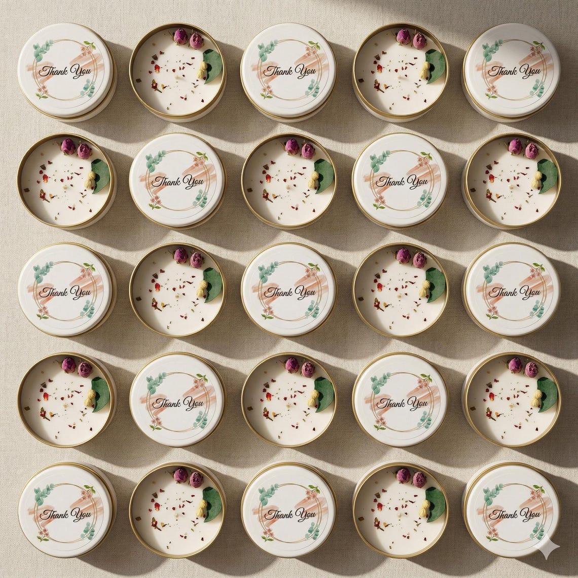 Personalized Wedding Candle Favors – Soy Wax Floral UV Printed Tin ...