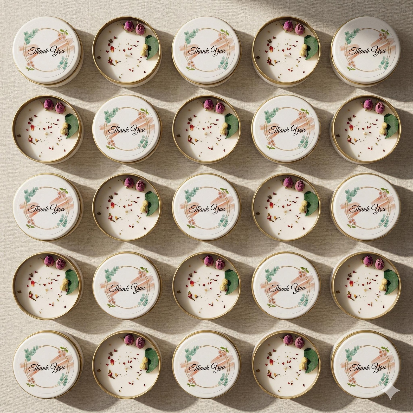 Personalized Wedding Candle Favors – Soy Wax Floral UV Printed Tin ...