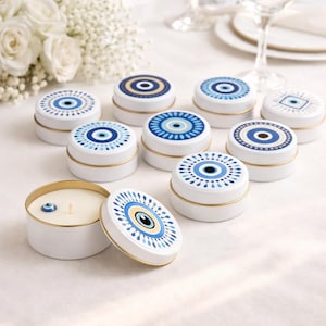 Evil Eye Candle Wedding Favours – Scented Soy Wax Favor image 3