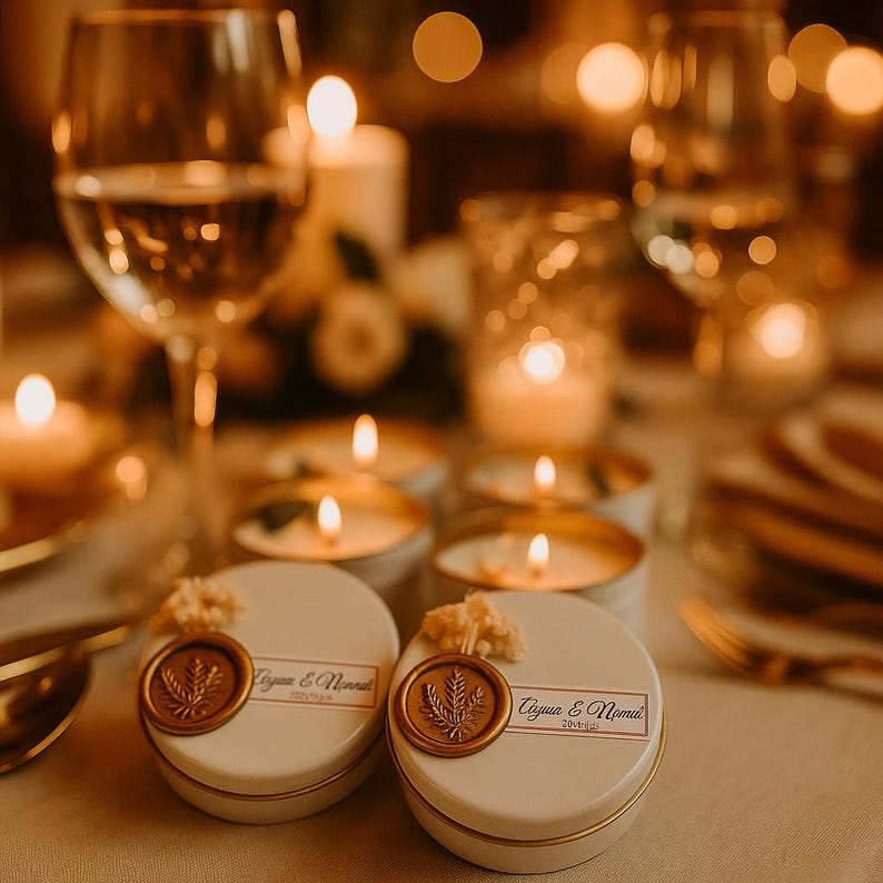 Wedding Anniversary Candle Favors – Soy Wax Scented Tin Candles With ...