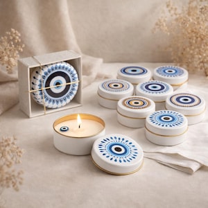 Evil Eye Candle Wedding Favours – Scented Soy Wax Favor image 5