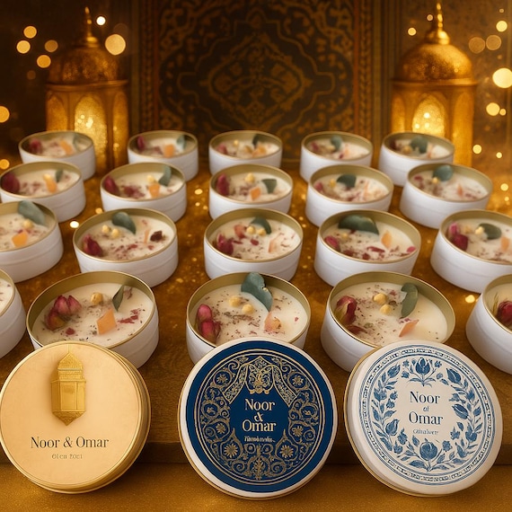 Islamic Wedding Candle Favors • Ramadan, Eid, Hajj, Umrah, Nikah Arabic Gift Giveaways