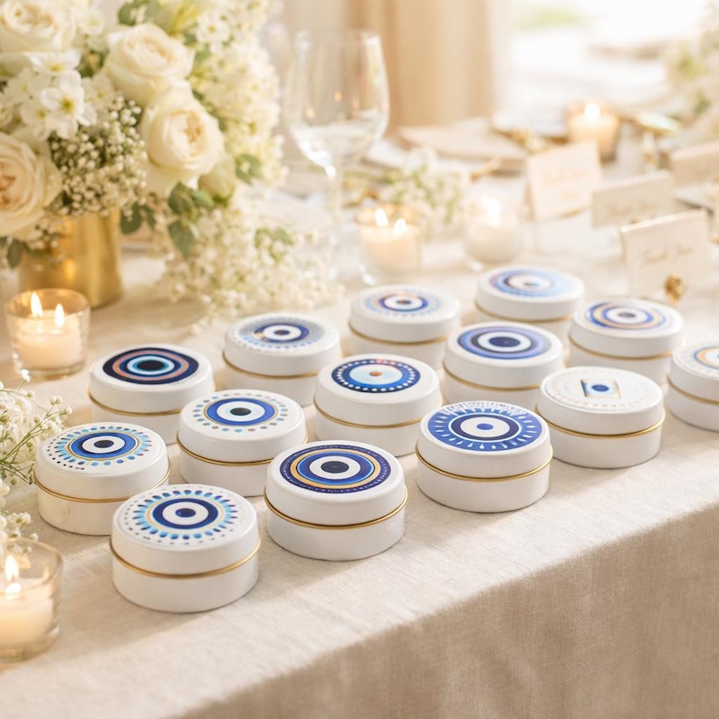 Evil Eye Candle Wedding Favours – Scented Soy Wax Favor image 2