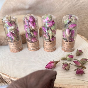 Personalized Dried Flower, Rose Petal Test Tube Gift Set  -  Bridal Baby Shower, Birthday Blossoms  -  Christmad, Parties