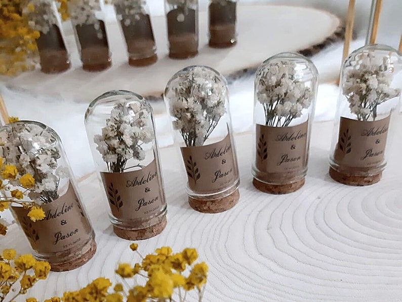 Personalized Dried Flower Favors Test Tube Gift Set For Guest Fall in Love Favours Party Return Gift Baby Bridal Shower, Christmas image 3