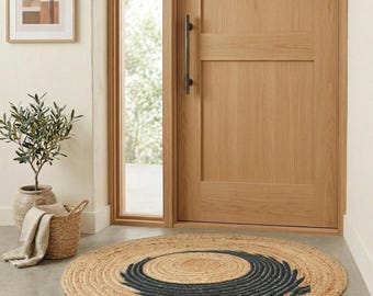 Hand-Braided Natural Jute Round Rug | Custom Size