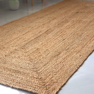 Handgefertigter Teppich Läufer | benutzerdefinierte Größe, Naturfaser