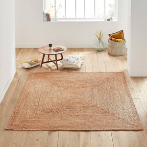 5X5 6X6 8X8 10X10 12X12 Square jute rug Custom Natural Jute Rug