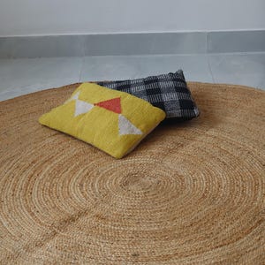Hand-braided Natural round Jute Rug | Custom size jute round Rug