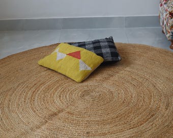Hand-braided Natural round Jute Rug | Custom size jute round Rug