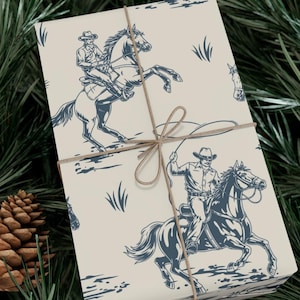 Cowboy Gift Wrap Papers - Western Theme Wrapping, Country Decor