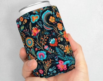 Drink Hugger Mexican Style Flowers Can Cooler Sleeve