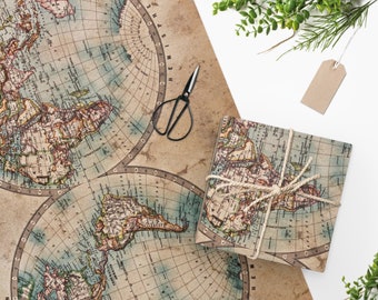 The World Hemispheres Map Wrapping Paper
