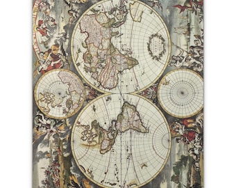 Vintage World Map | Wrapping Paper Sheet | Wall Decor