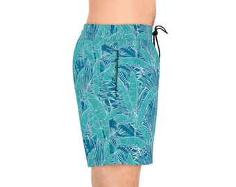 Short de bain tropical pour homme mi-long (AOP)