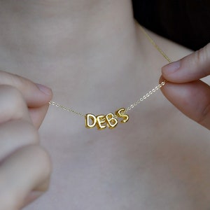 Collar de letras personalizado • Collar de letras de oro • Collar de letras 3D • Collar de plata • Regalo de cumpleaños • Joyería minimalista