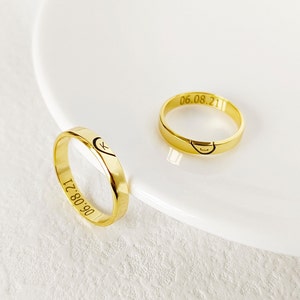 Personalized Couple Ring • Date Ring  • Friendship Rings • Name Ring •  Valentine&#39;s Day Present  • Gift For Her