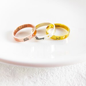 Customized Word Ring · Inner And Outer Engraving Ring · Personalized Name Ring · Couple Ring · Gift For Her