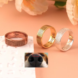 Dog Nose Print Ring • Pet Nose Print Ring • Personalized Pet Memorial Gift • Gifts for Pet Lovers • Christmas Gift
