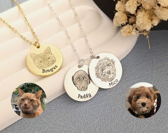 Custom Pet Photo Necklace • Pet Memorial Necklace • Dog Photo Necklace • Christmas Gifts • Gifts for Pet Lovers • Pet Memorial Gifts