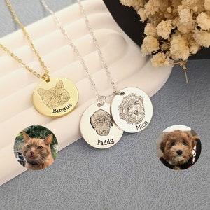 Custom Pet Photo Necklace • Pet Memorial Necklace • Dog Photo Necklace • Christmas Gifts • Gifts for Pet Lovers • Pet Memorial Gifts