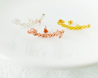Anpassade namnörhängen • Personliga namnörhängen • Personliga smycken • Namnörhängen i sterlingsilver • Mors dag-present