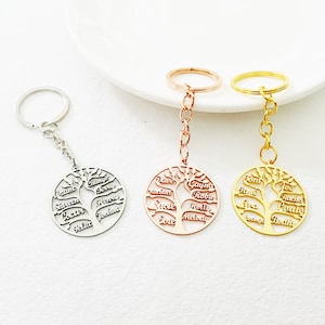 Personalized Family Tree Keychain • Custom Family Name Keyring • Personalized Family Tree Necklace • Mother's Day gifts • Father's Day Gifts