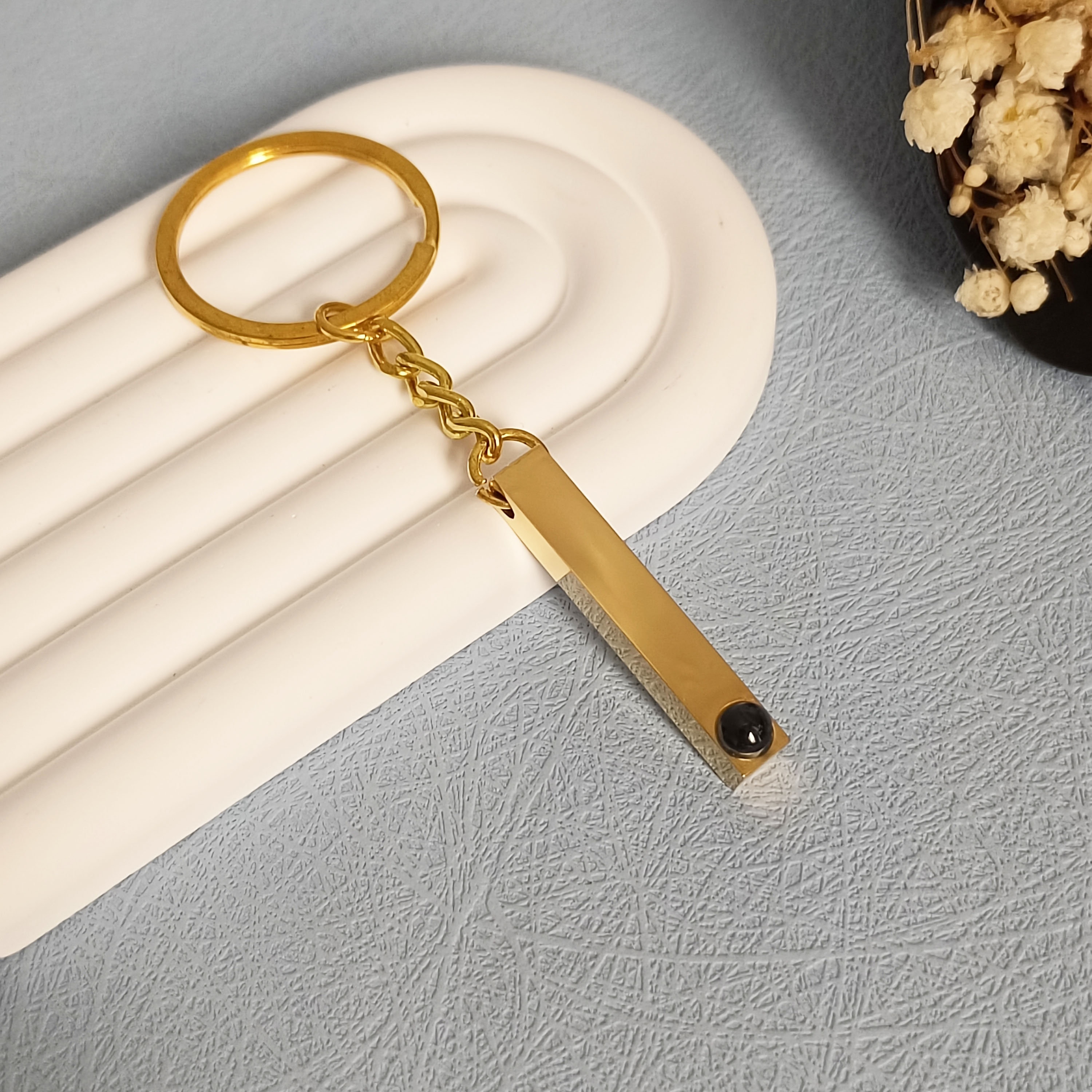 Long Key Ring Custom Photo Keychain • Projection Keyring • Picture Keychain • Bar Key ...