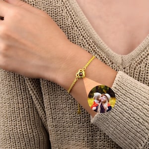 Custom Photo Projection Bracelet • Personalized Memorial Picture Inside Bracelet • Heart Bracelet • Christmas Gift