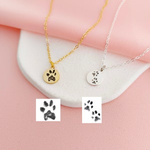 Custom Pet Paw Print Necklaces • Pet Memorial Gifts • Actual Print Necklace • Pet Jewelry • Gifts for Pet Lovers