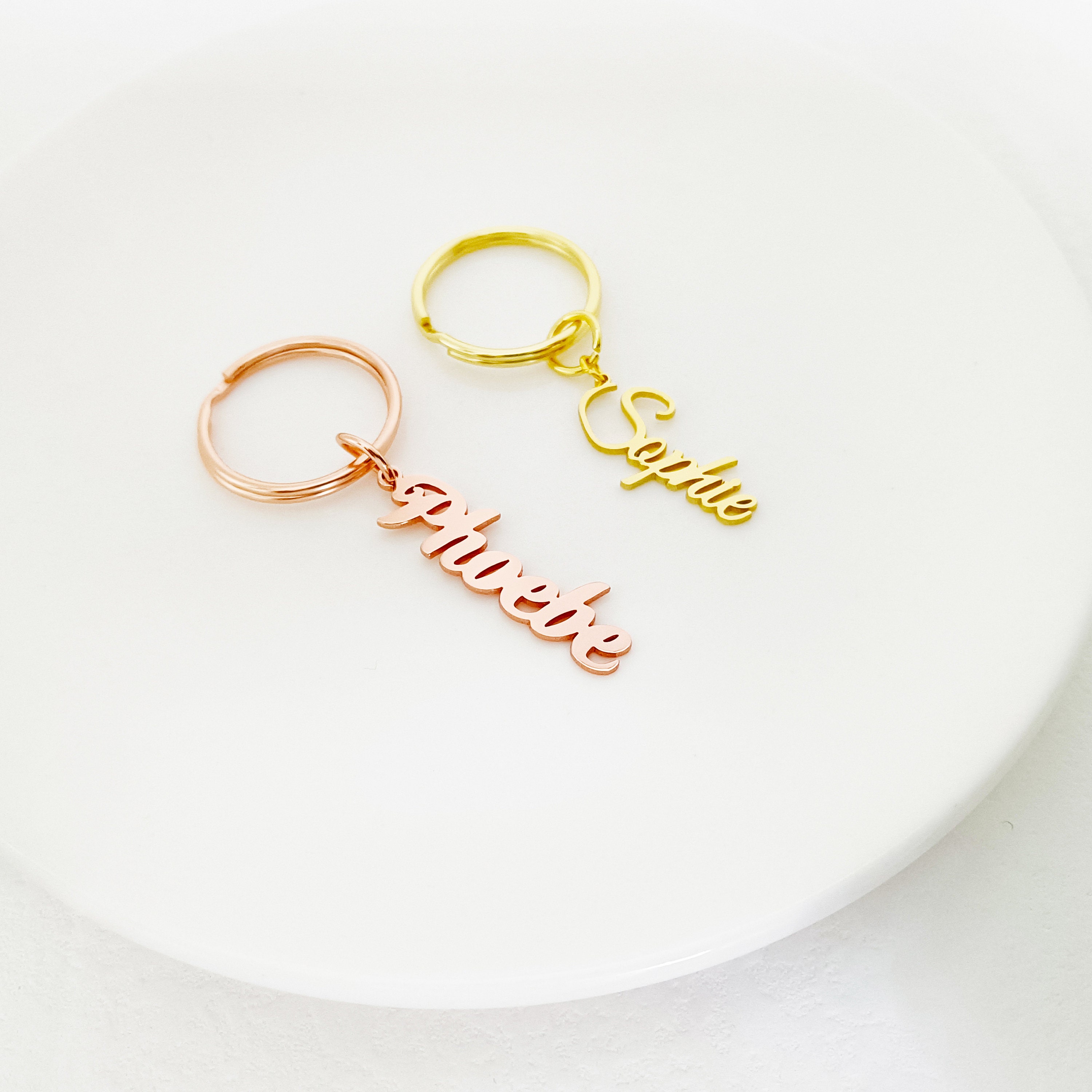Personalized Name Keychain Custom Name Keychain Gold - Etsy