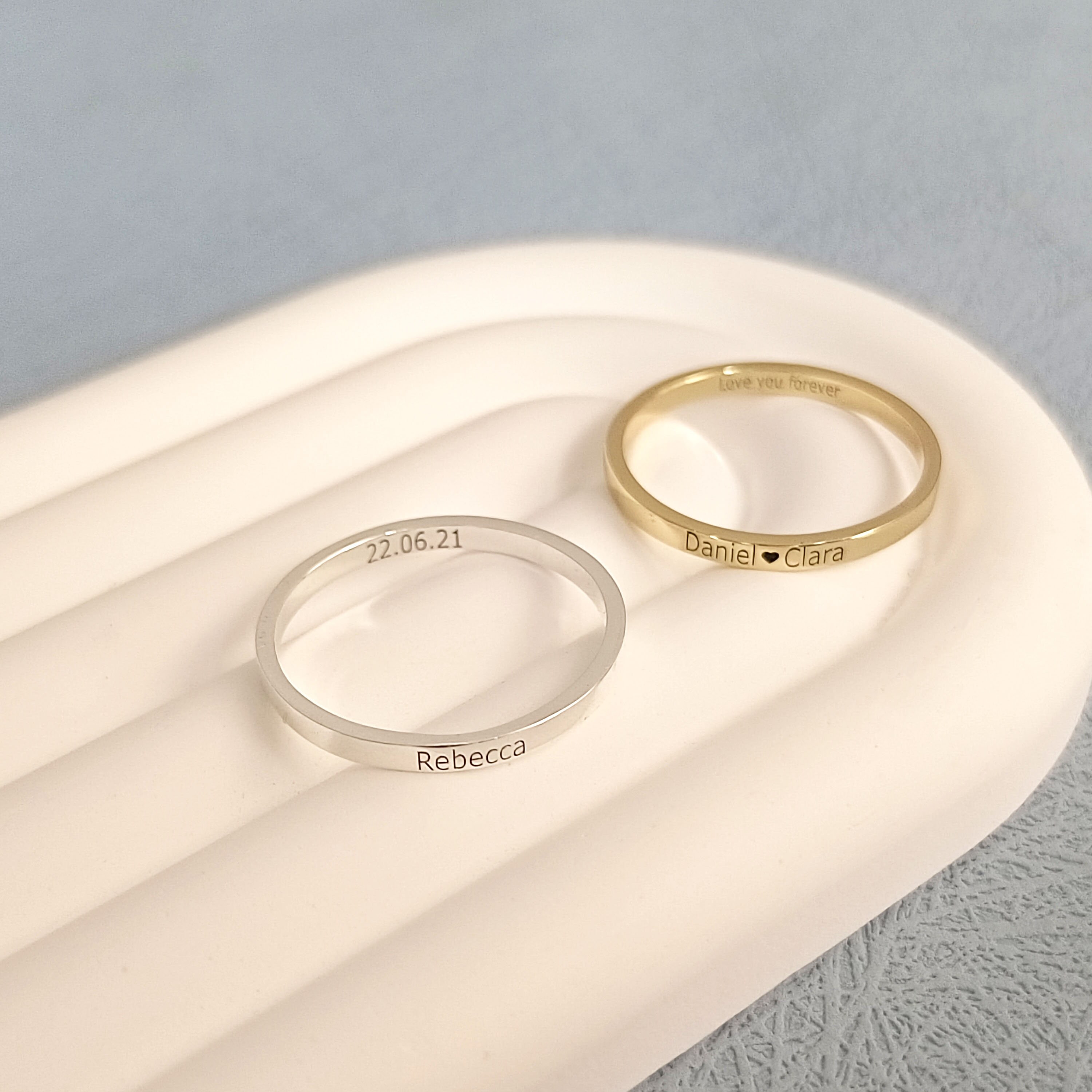 Personalized Name Rings Stackable Personalized Stacking Ring • Stackable Ring • Name Ring • Engraved Ring ...