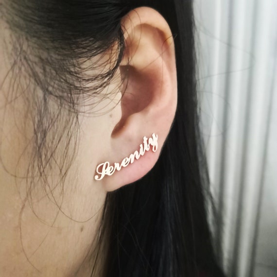 Name shop earrings silver